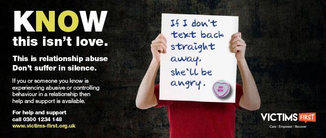 poster for thames valley police and crime commissioner coercive control and abusive relationship campaign