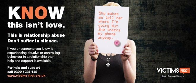 poster for thames valley police and crime commissioner coercive control and abusive relationship campaign