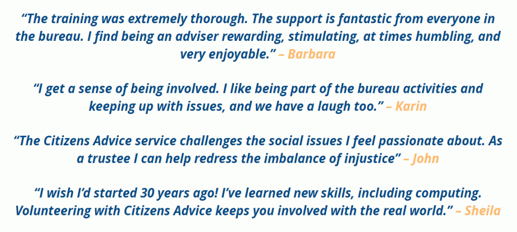 volunteer quotes from cab chiltern