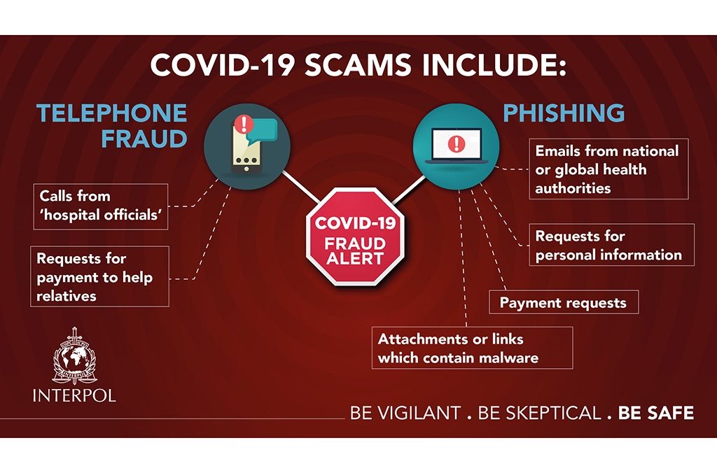 interpol graphic of covid-19 scams