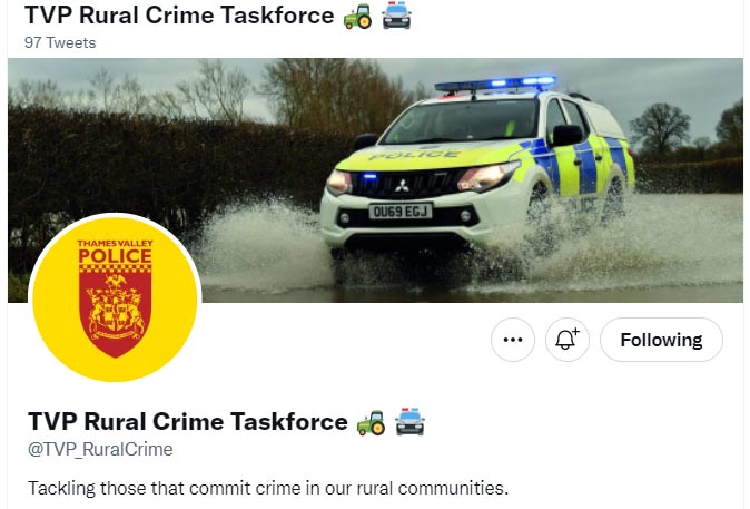 Thames Valley Police Rural Crime Twitter screenshot