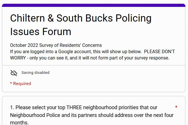 Forum Survey of Residents’ Concerns – October 2022