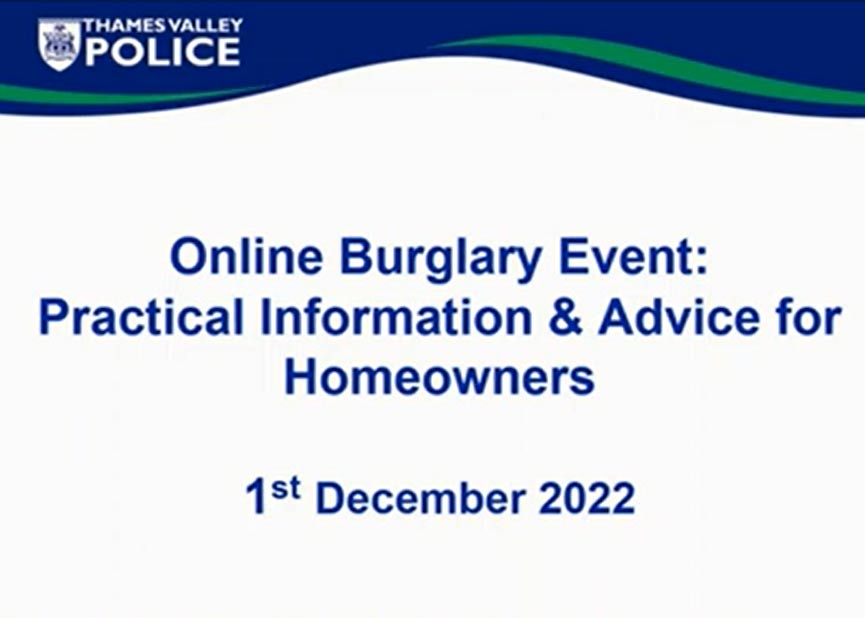 Recording: Thames Valley Police Burglary Event 1st Dec
