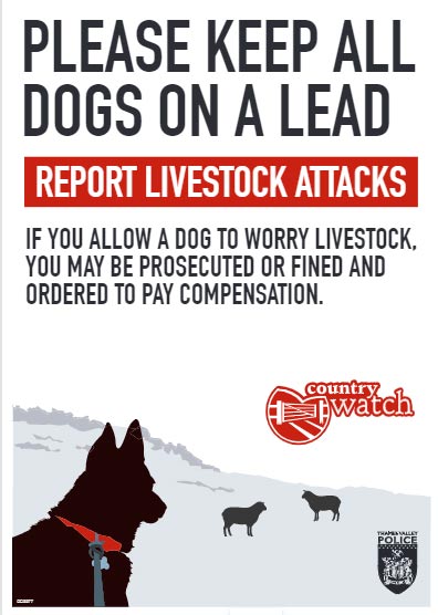 keep dogs on leads poster