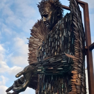 knife angel at Slough January 2023