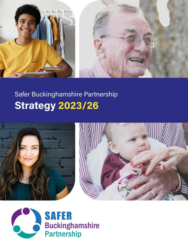 title page of Safer Bucks Partnership Strategy 2023-2026