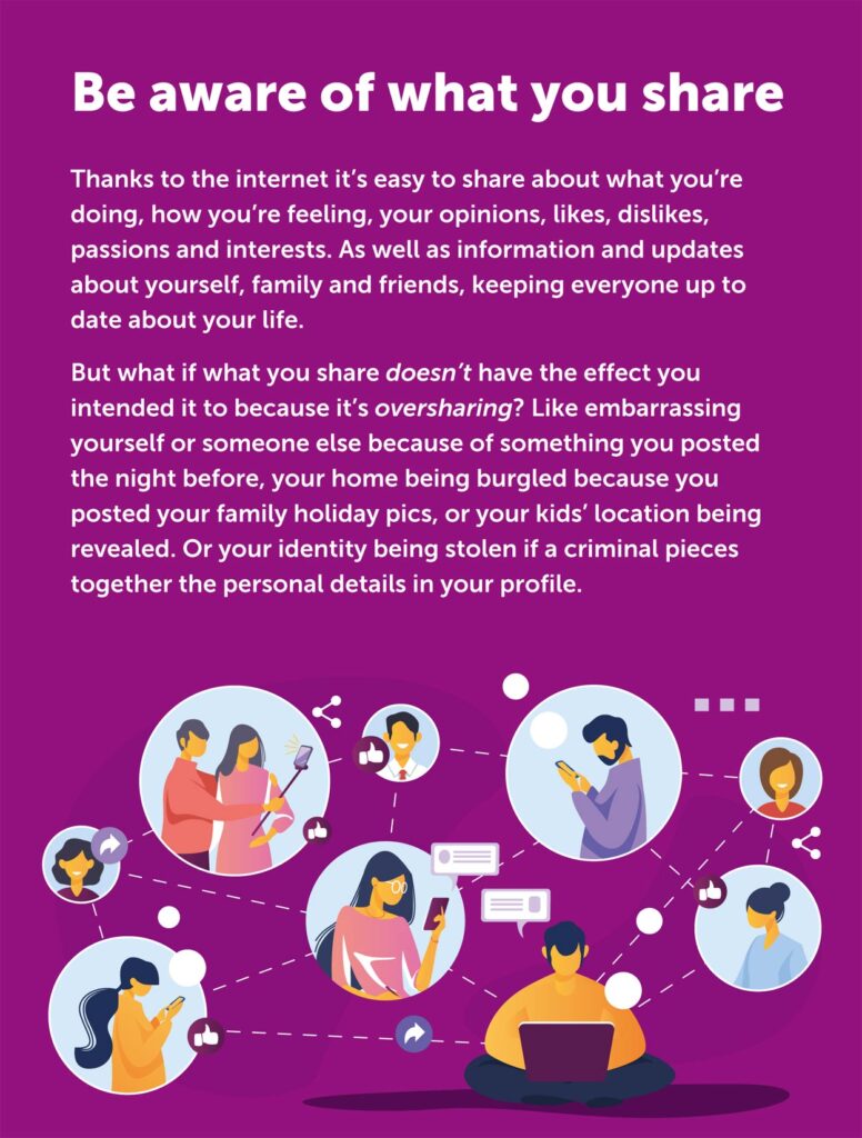 leaflet from getsafeonline.org cautioning against oversharing on social media - page 2